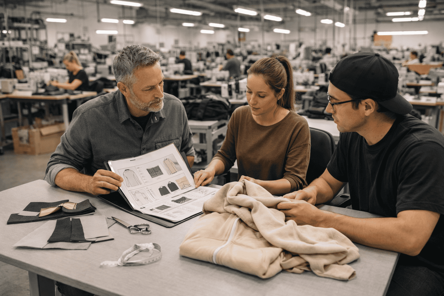 Garment factory communication and production