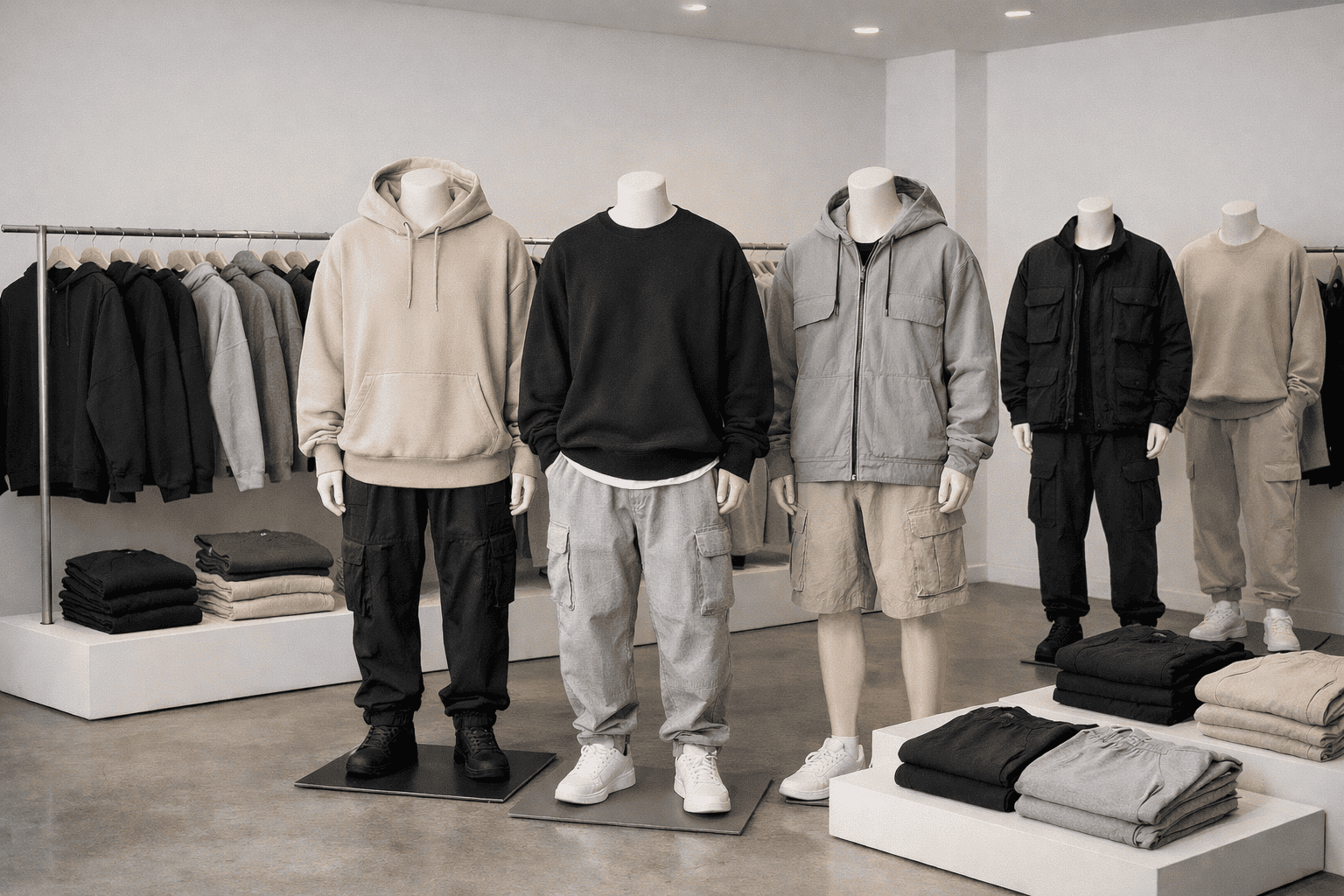 Streetwear collection display