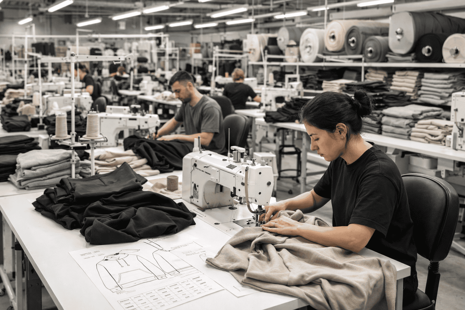 Garment factory production line
