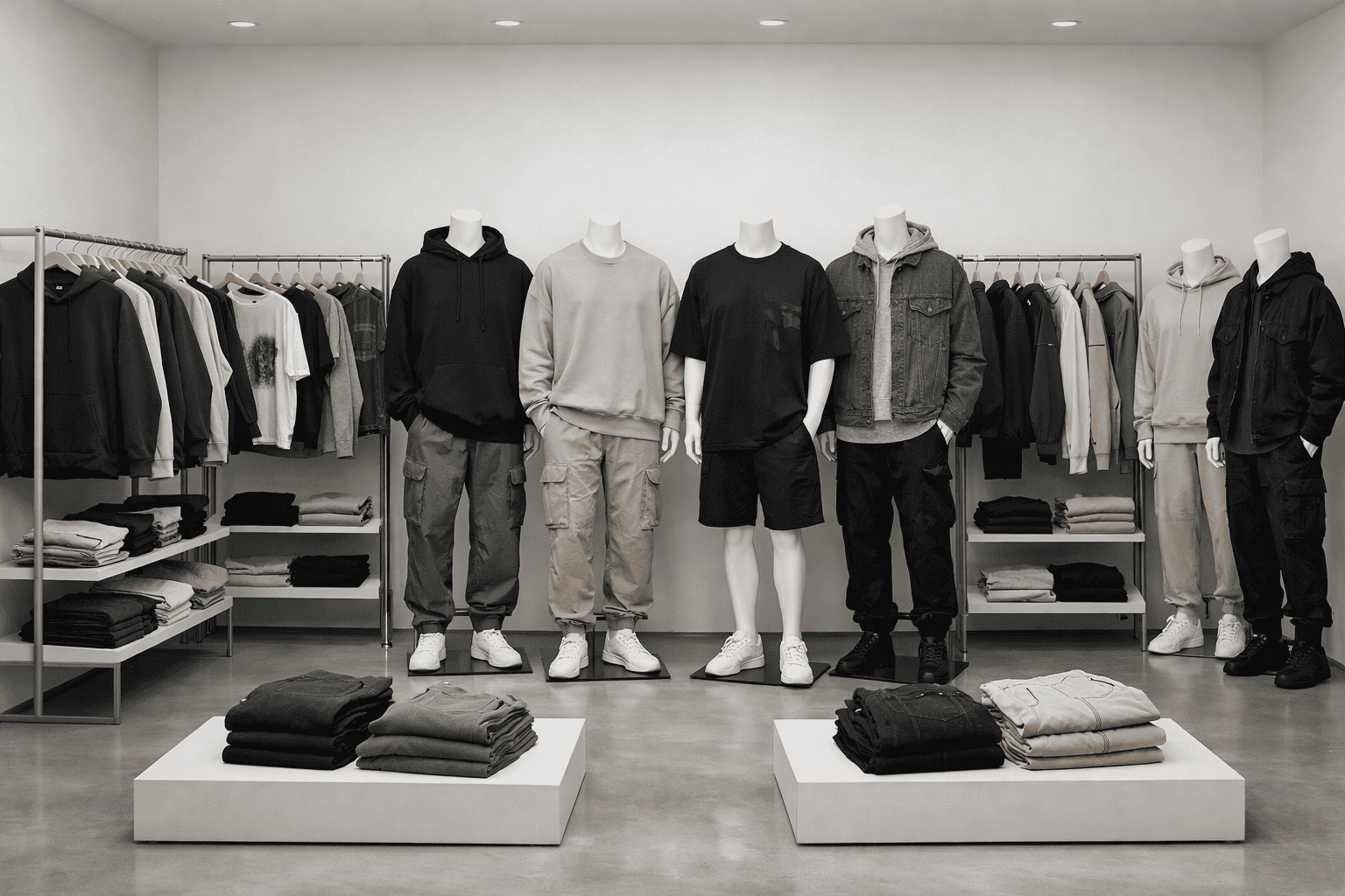 Streetwear collection showroom