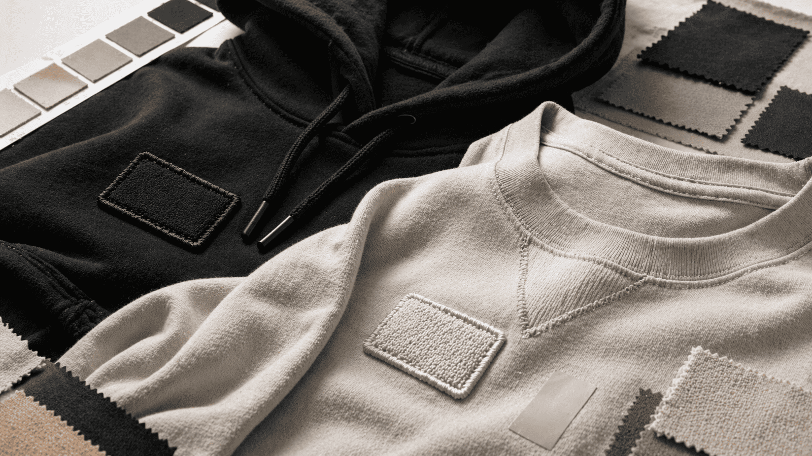 Garment sample and fabric swatches