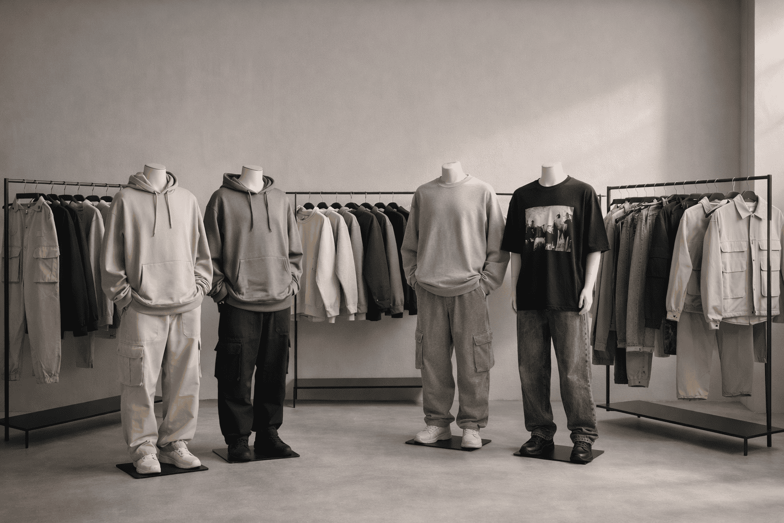 Streetwear collection display