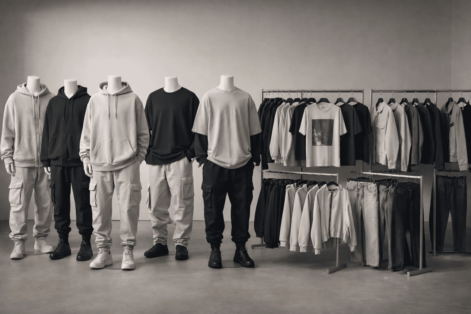 Streetwear collection display