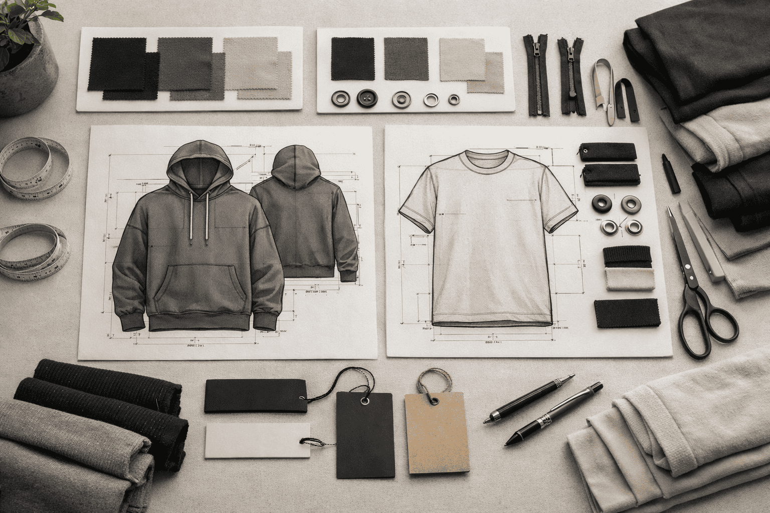 Streetwear design and tech pack development