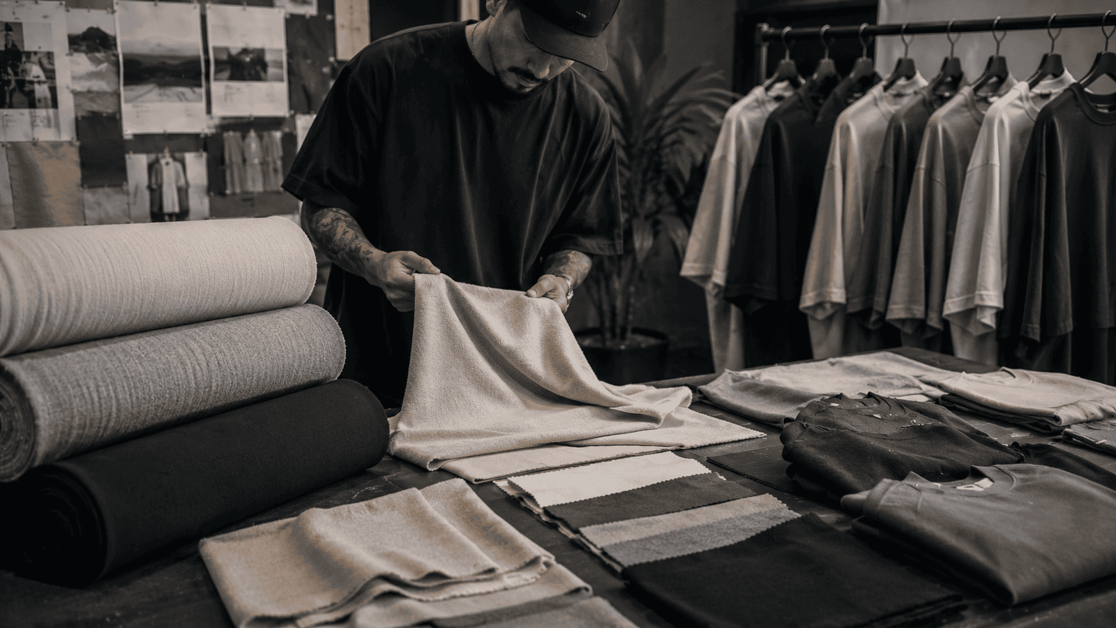 Premium heavyweight French Terry fabric for luxury streetwear manufacturing