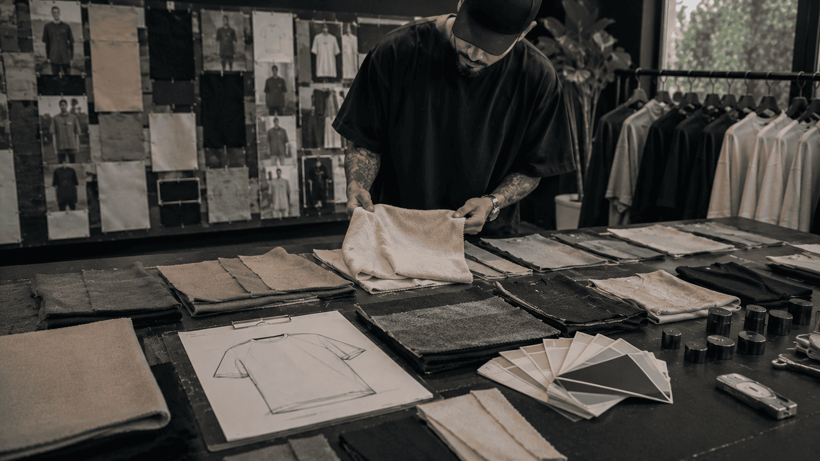 Luxury heavyweight streetwear t-shirt fabric development process