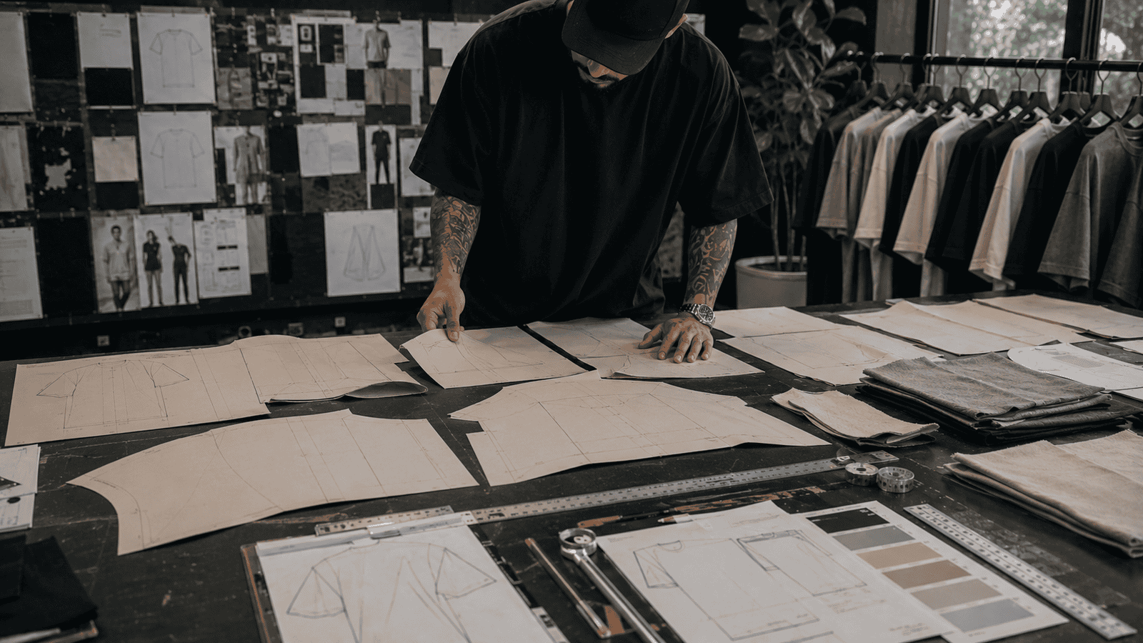 Oversized luxury streetwear t-shirt fit development and pattern making