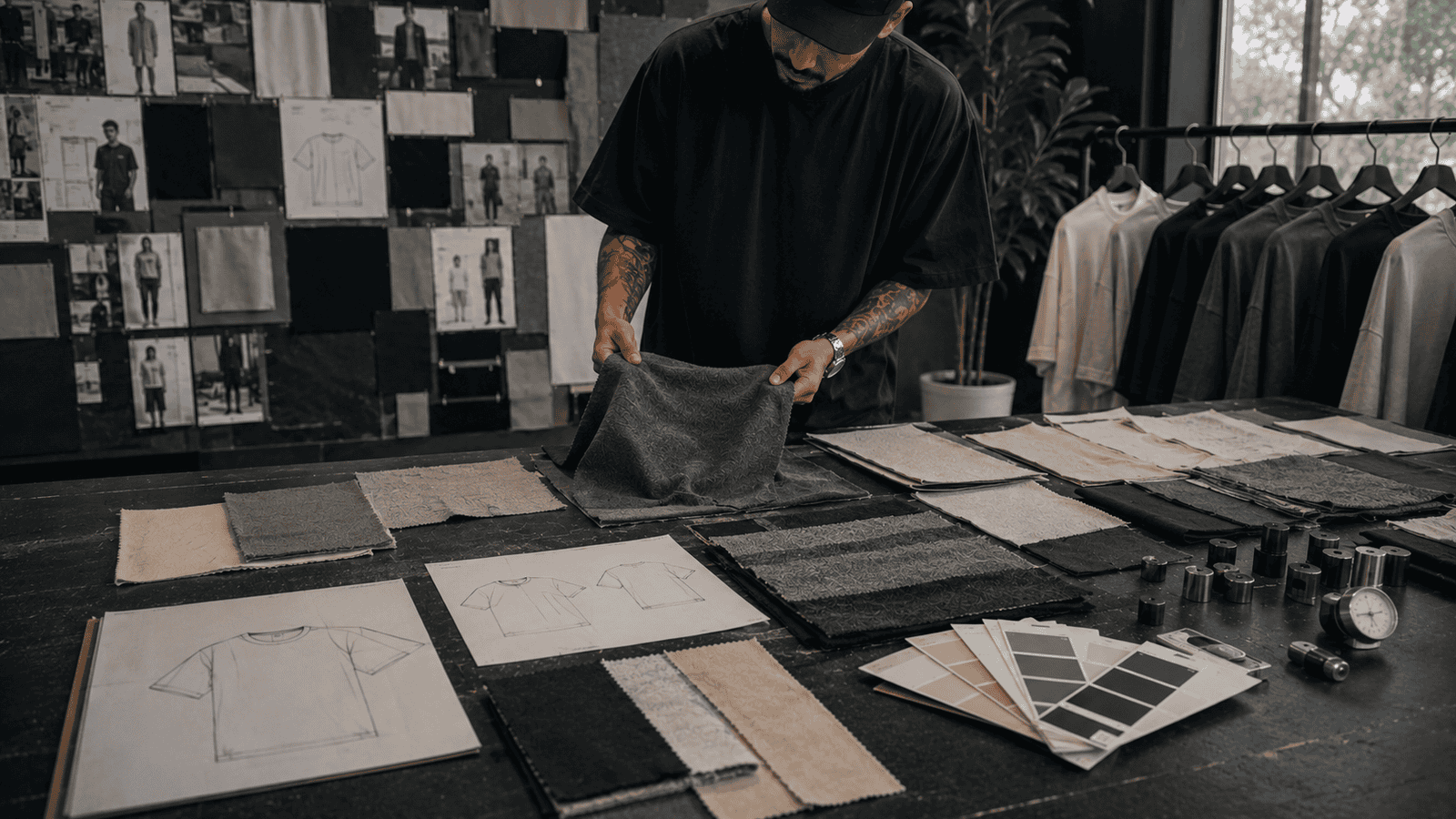 Heavyweight streetwear t-shirt fabric sourcing and startup brand development
