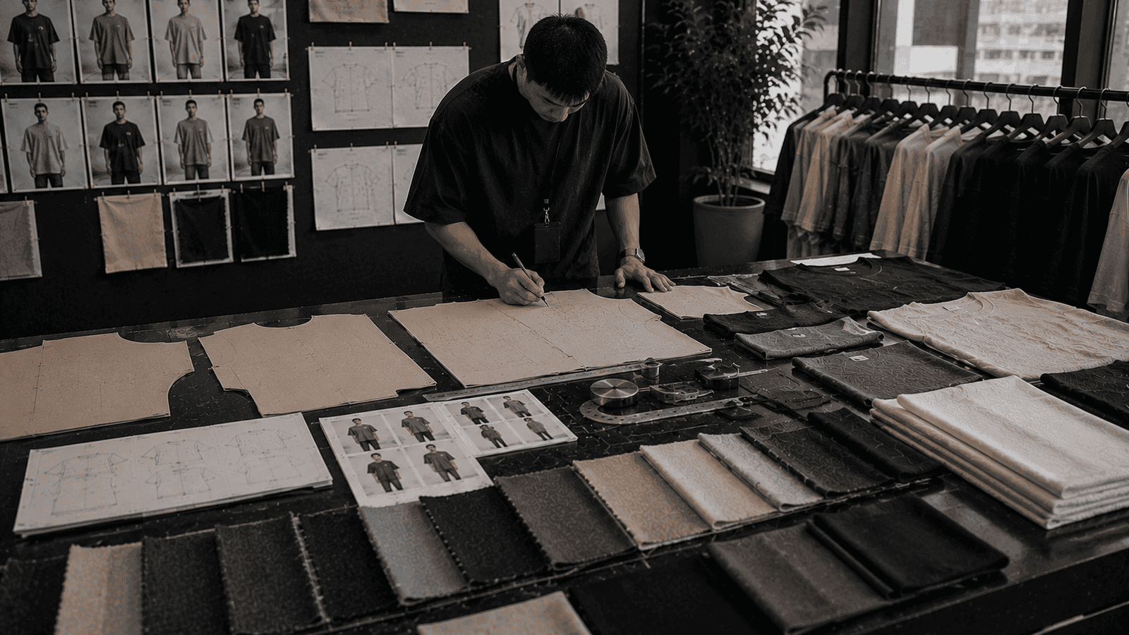 Oversized heavyweight streetwear t-shirt fit development and pattern making