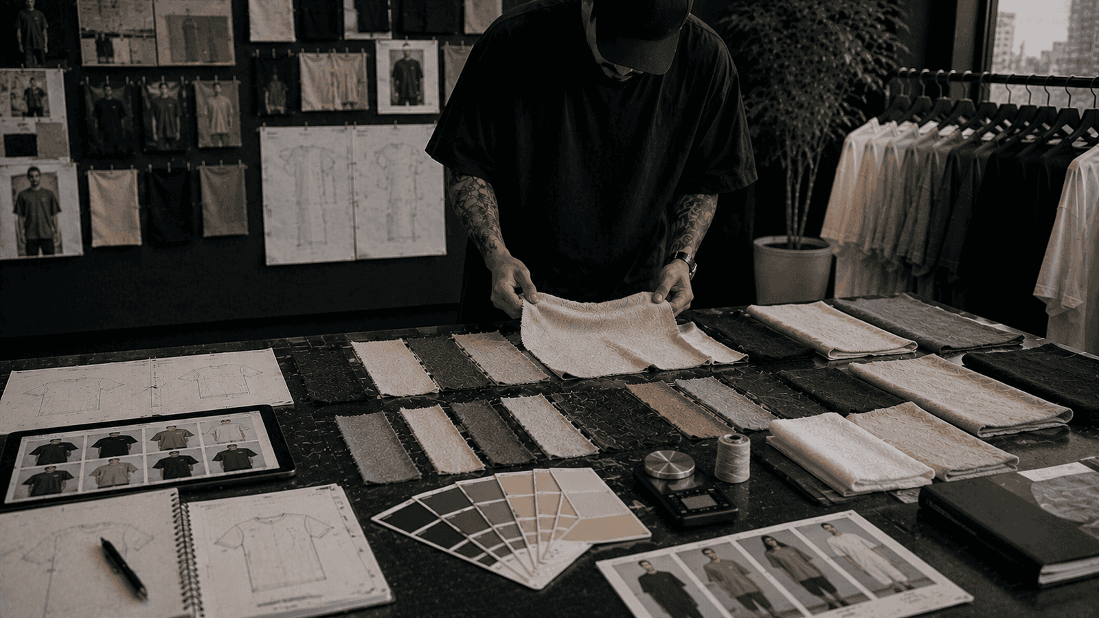 Private label streetwear t-shirt fabric sourcing and startup brand development
