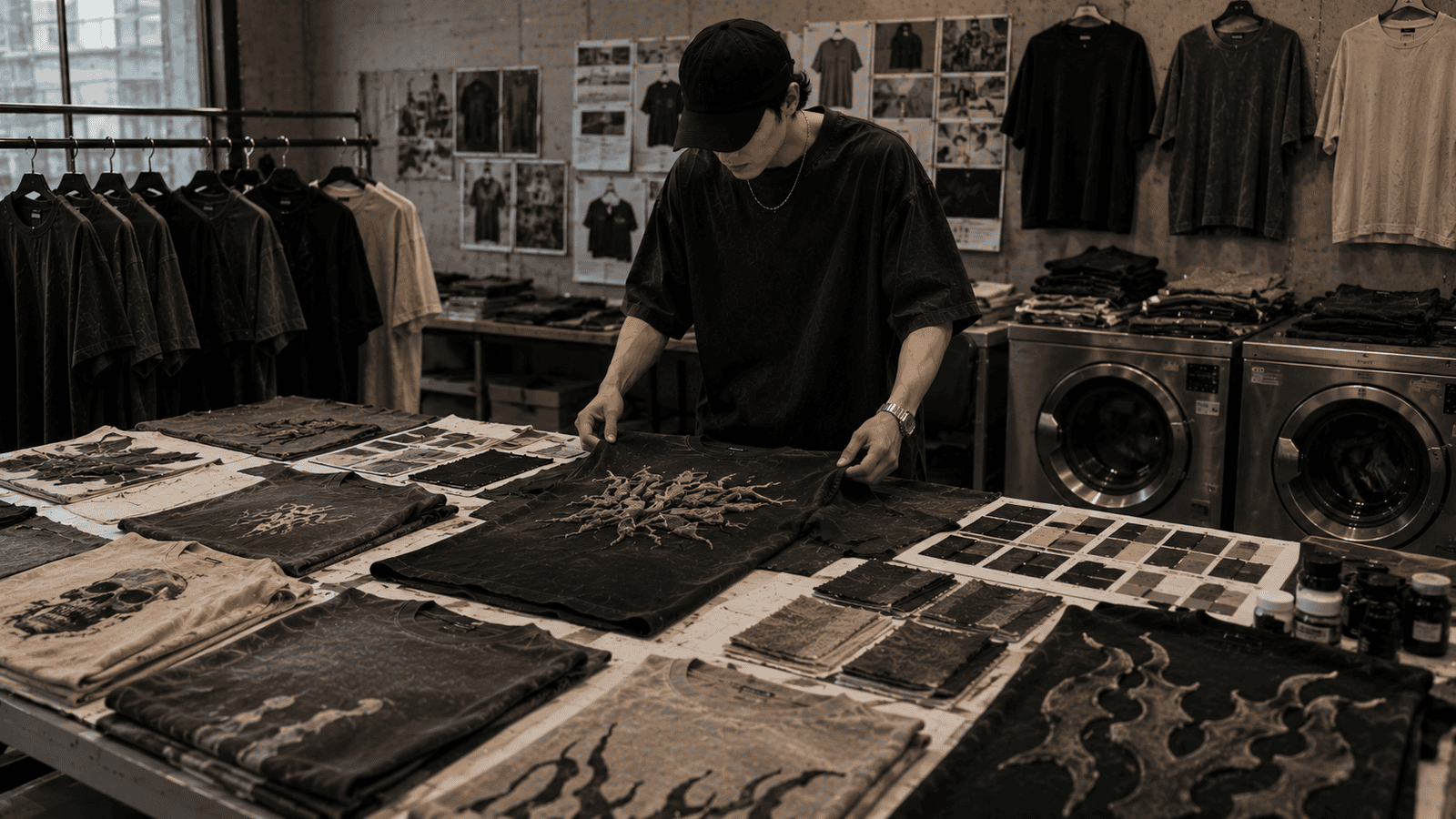 Streetwear printing and washing