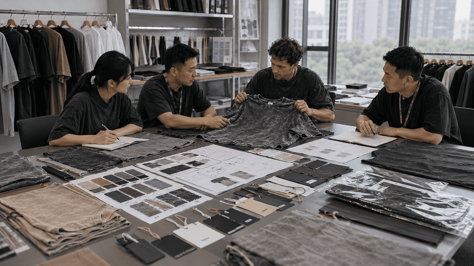 Private Label Acid Wash Streetwear T-Shirt Collection Development