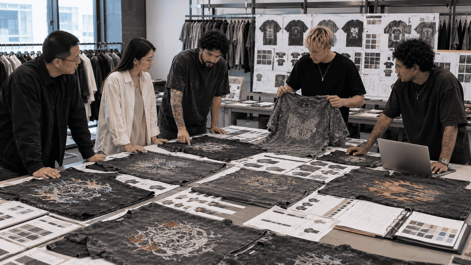 Graphic Printing and Acid Wash Streetwear Production