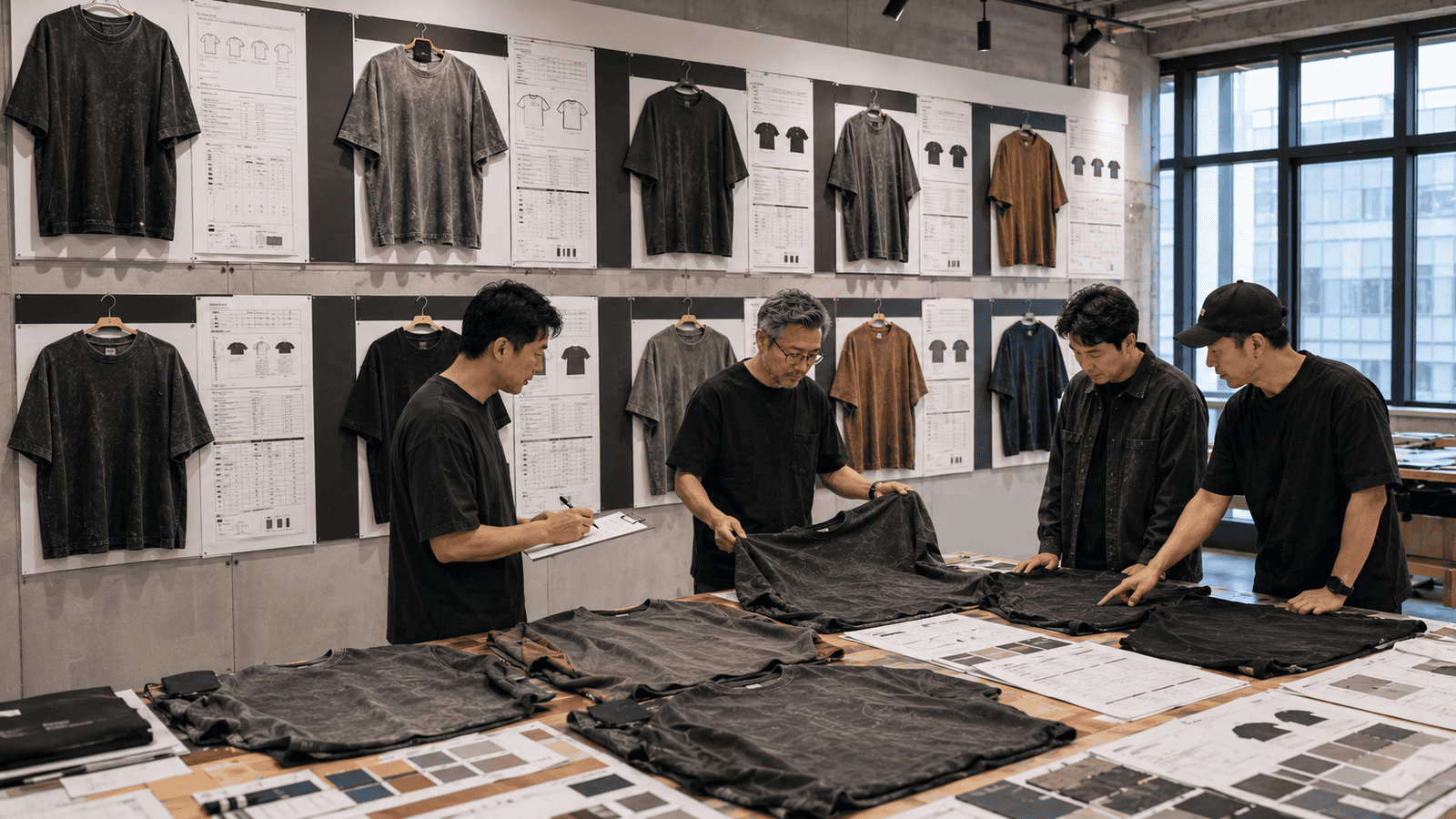Oversized vintage streetwear t-shirt fit development and sample approval