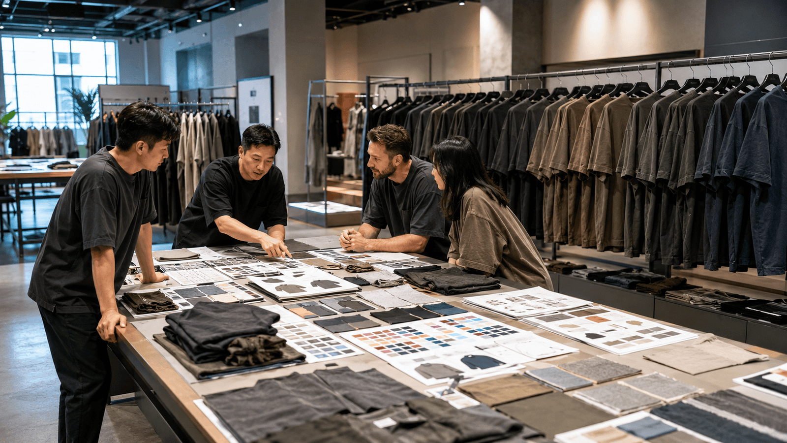 Vintage Wash Streetwear T-Shirt Development Showroom
