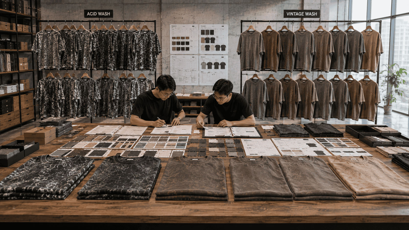 Acid Wash and Vintage Wash Comparison Studio