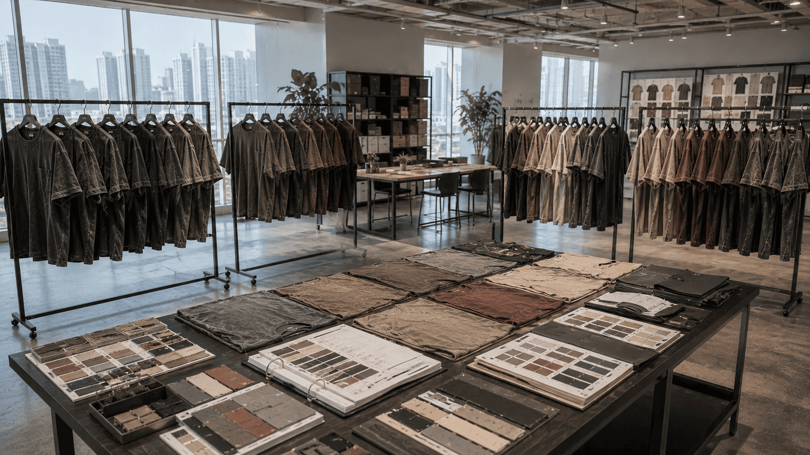 Garment Dyed Streetwear T Shirts Manufacturer Showroom