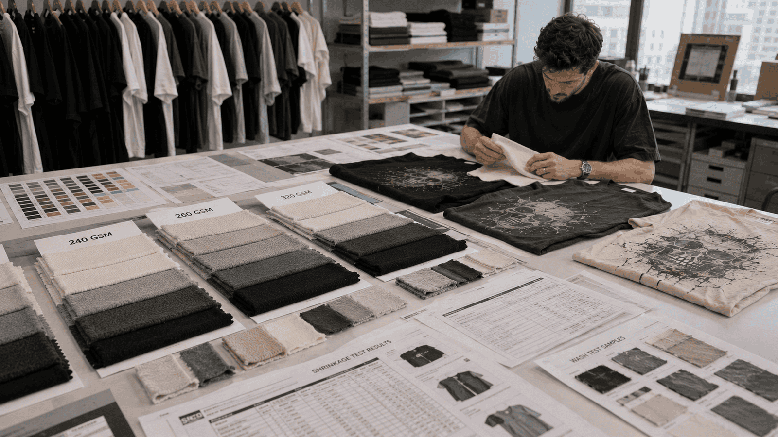 Heavyweight Fabric Selection for Oversized Graphic Streetwear T-Shirts