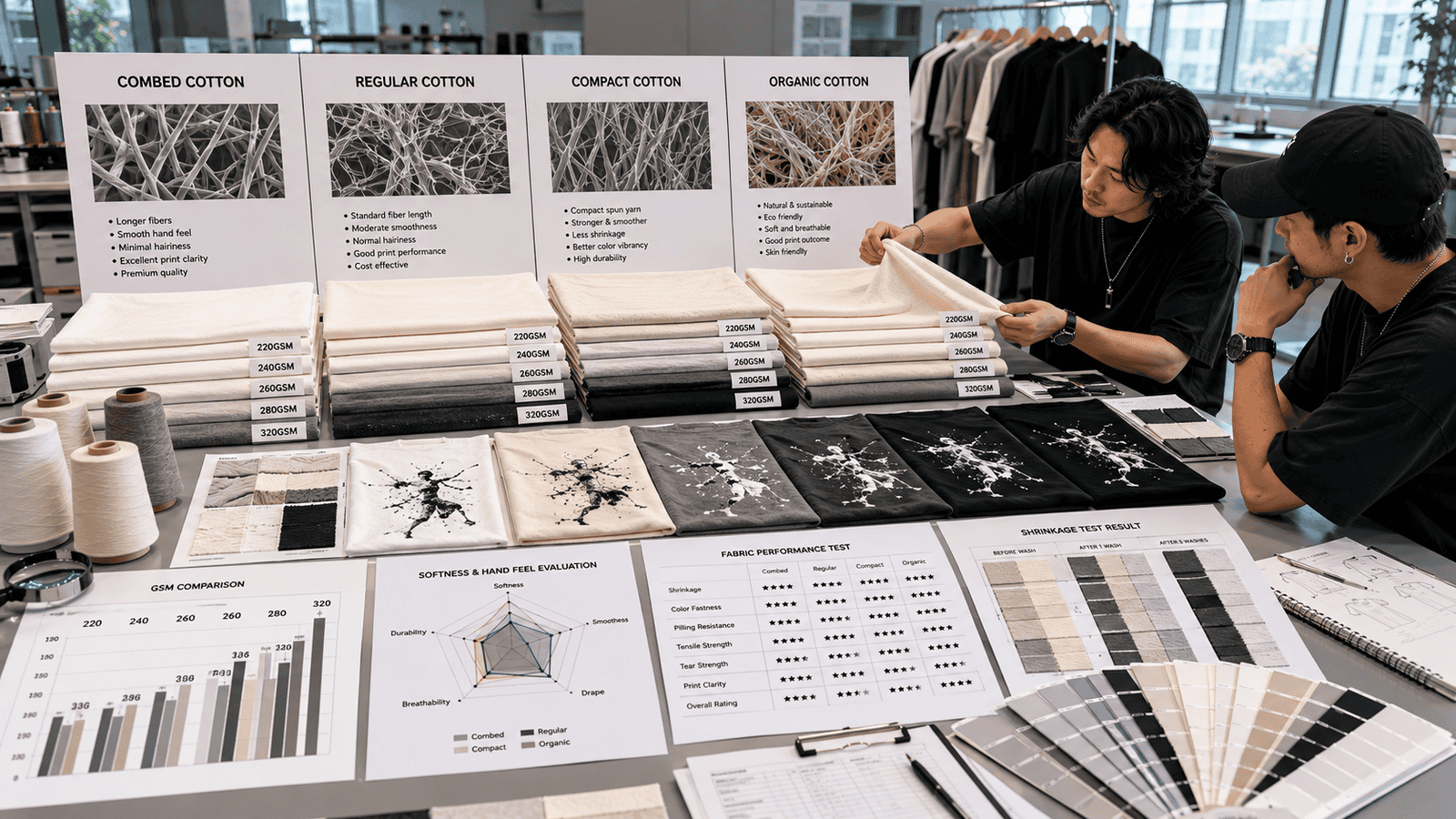 Combed Cotton Fabric and Graphic T-Shirt Material Comparison