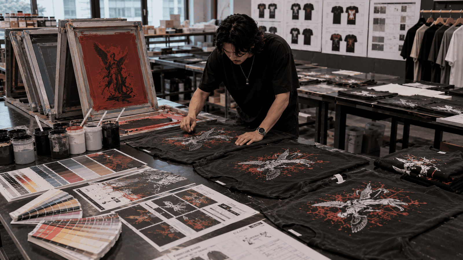 Professional Screen Printing Process for Graphic Streetwear T Shirts