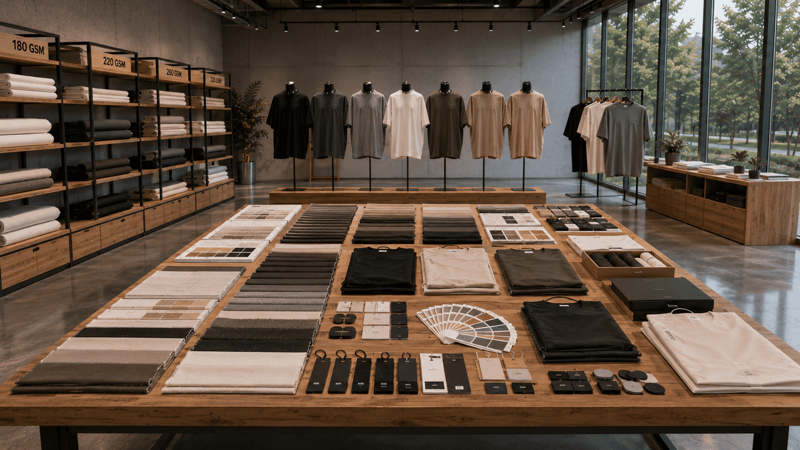 Heavyweight Oversized Streetwear T-Shirts Display