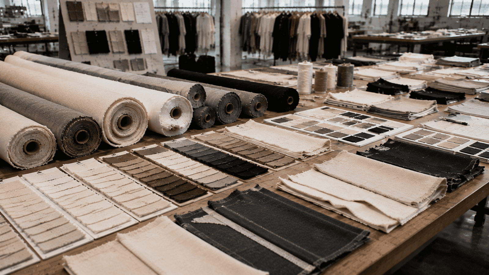 Organic cotton streetwear collection showroom and product range display