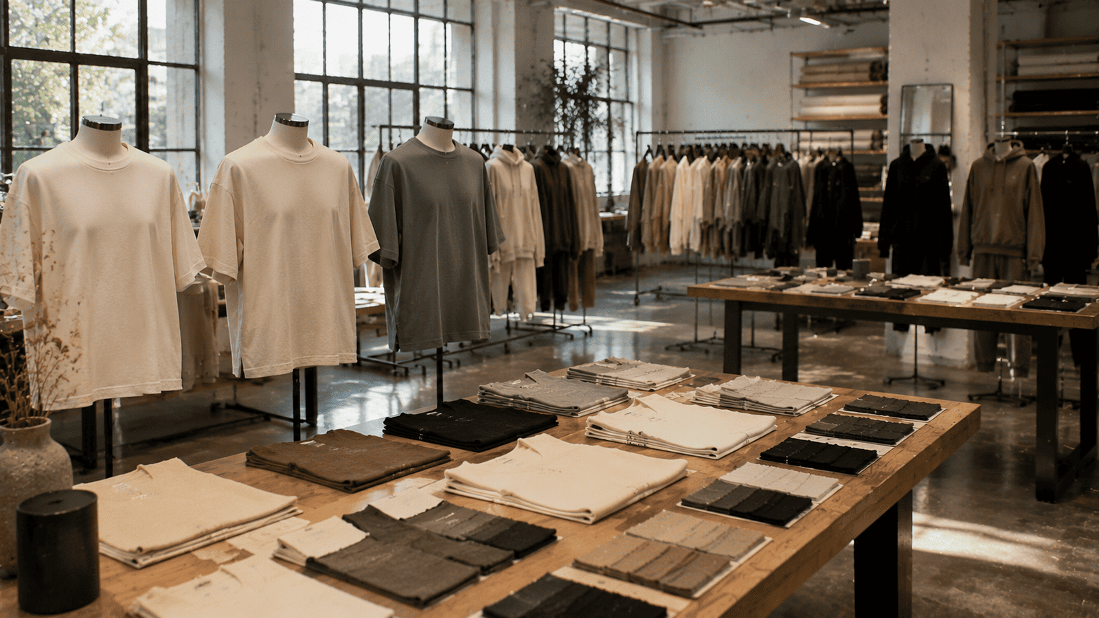 Organic cotton streetwear showroom