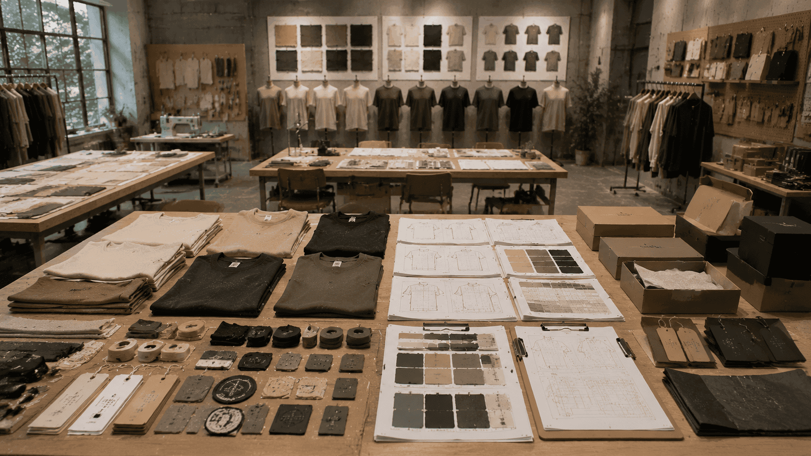 Private label streetwear branding and packaging setup