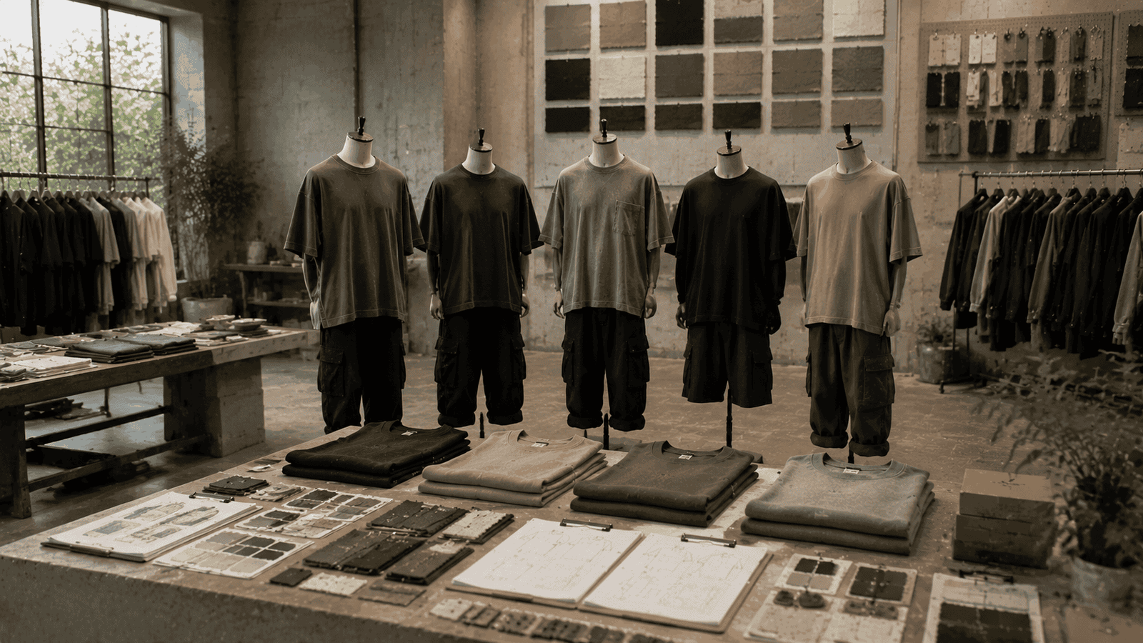 Men’s streetwear T-shirt showroom concept