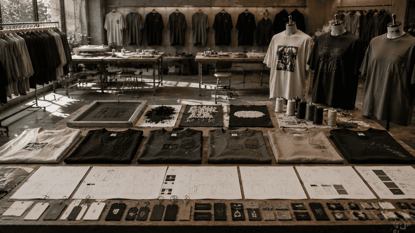 Custom printing and garment production process