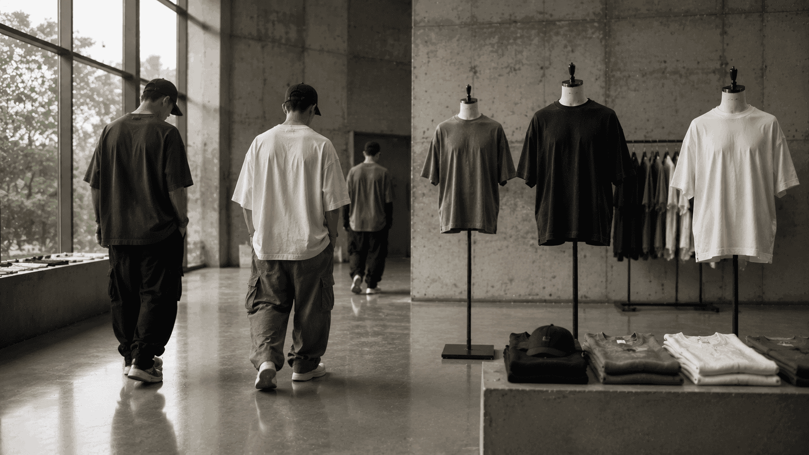 Men’s streetwear T-shirt showroom concept