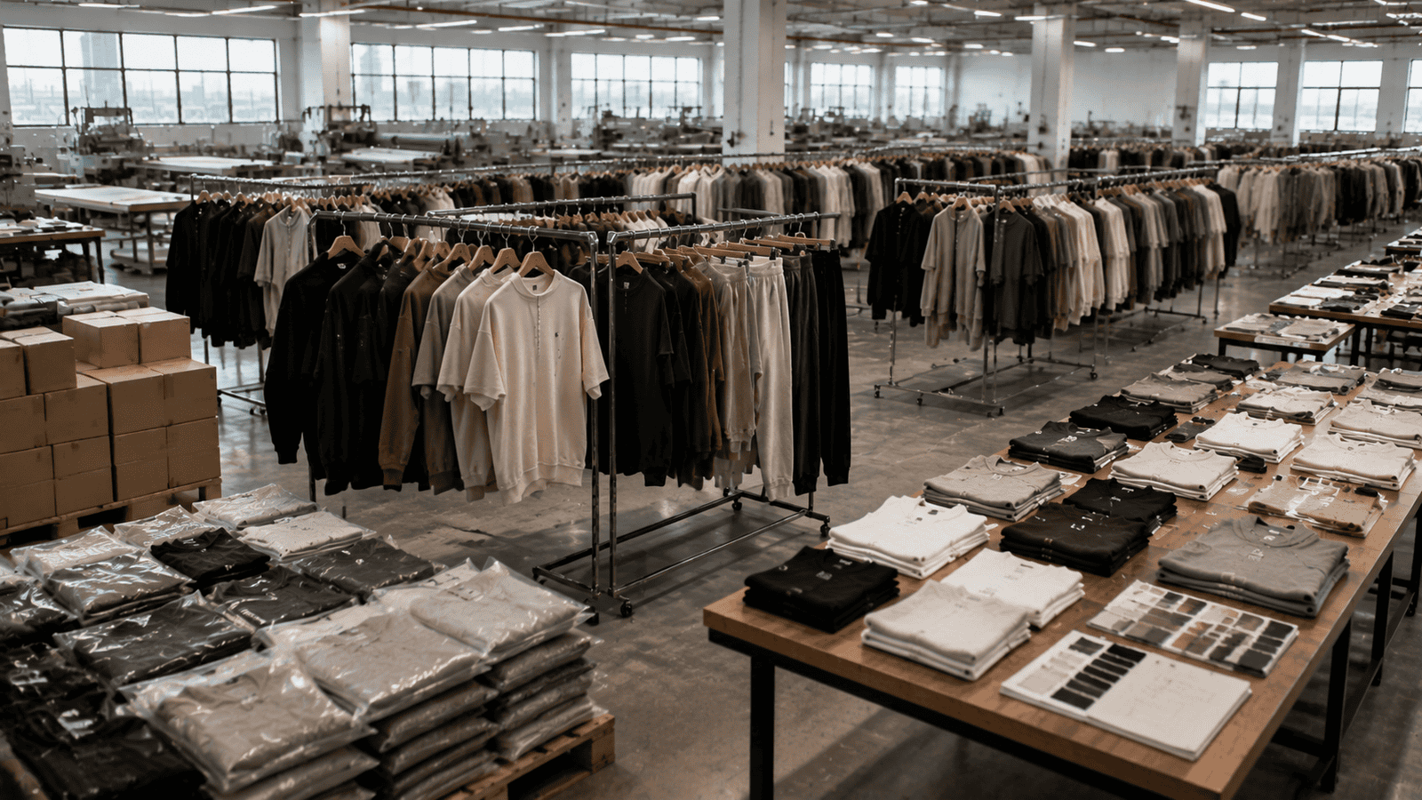 Full streetwear collection manufacturing and showroom presentation