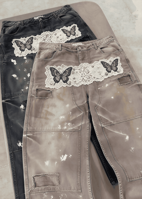Custom Distressed Baggy Streetwear Jeans (1)