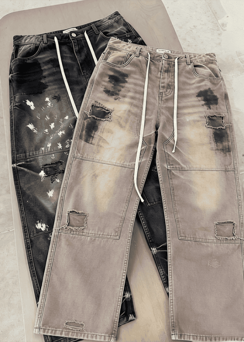 Custom Distressed Baggy Streetwear Jeans (2)