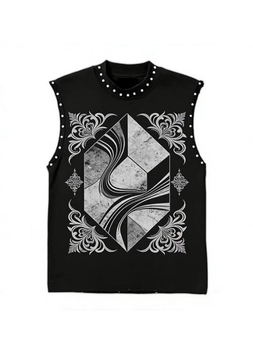Graphic Print Metal Rock Vest Top