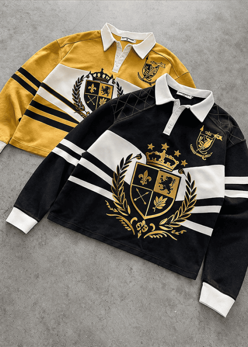 Graphic Striped Button Polo (3)