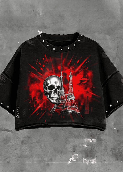 Heavyweight Distressed Crop Top Rhinestone (4)
