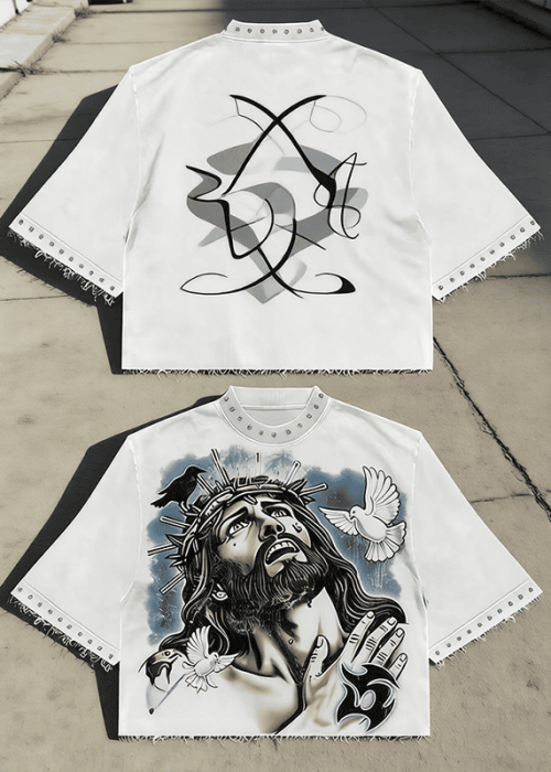 Oversized Graphic T-Shirt Retro Gothic (3)