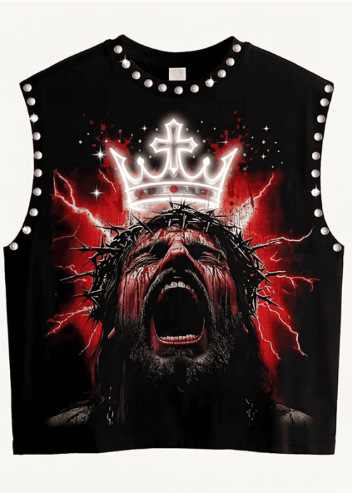 Studded Sleeveless Tee Religious (2)